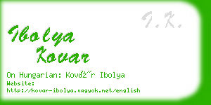 ibolya kovar business card